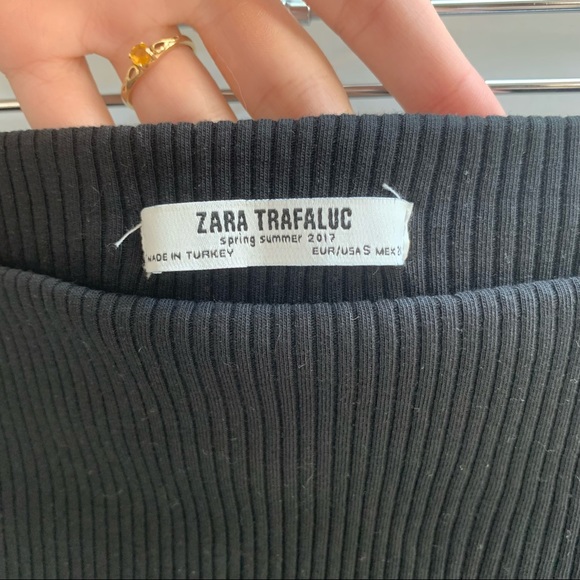 Black Ribbed Off the Shoulder Zara Long Sleeve - Picture 7 of 7